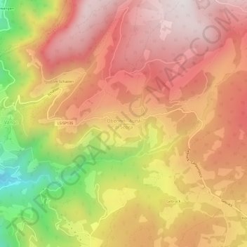 Mappa topografica Oberinn, altitudine, rilievo