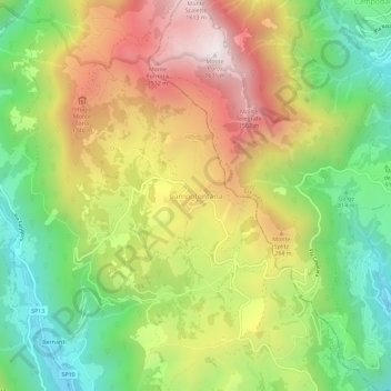 Mappa topografica Campofontana, altitudine, rilievo