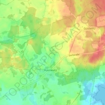 Mappa topografica Kransevitz, altitudine, rilievo