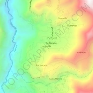 Mappa topografica Tuquerez, altitudine, rilievo