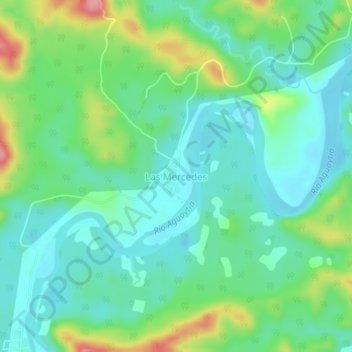 Mappa topografica Las Mercedes, altitudine, rilievo