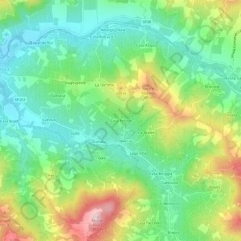 Mappa topografica Casa Perotti, altitudine, rilievo