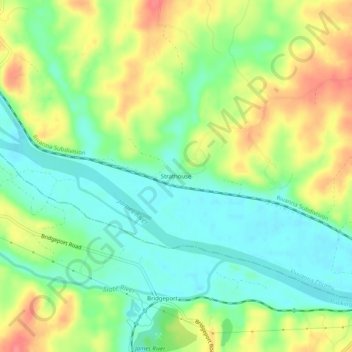Mappa topografica Strathouse, altitudine, rilievo