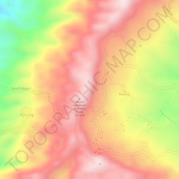 Mappa topografica Rocking Peak, altitudine, rilievo