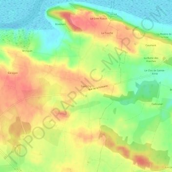 Mappa topografica Saint-Cry, altitudine, rilievo