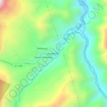Mappa topografica Aynamayo, altitudine, rilievo