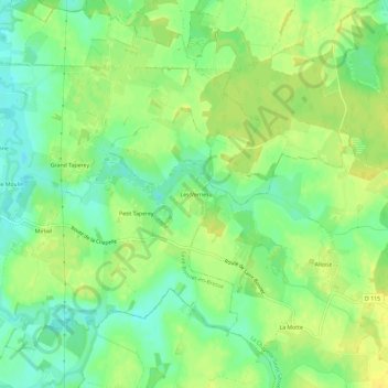 Mappa topografica Les Vernes, altitudine, rilievo
