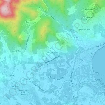 Mappa topografica Les Cagnignons, altitudine, rilievo