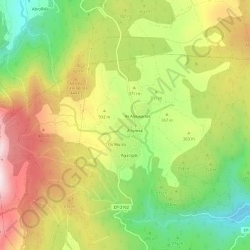 Mappa topografica Pinzás, altitudine, rilievo