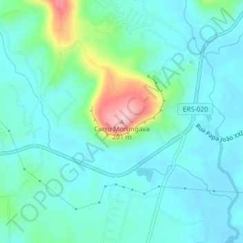 Mappa topografica Cerro Morungava, altitudine, rilievo