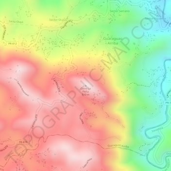 Mappa topografica Cerro La Peña, altitudine, rilievo