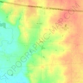 Mappa topografica Stony, altitudine, rilievo