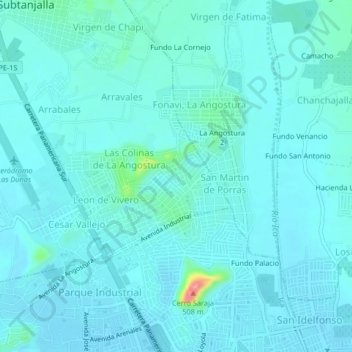 Mappa topografica Carlos Ramos Loyza, altitudine, rilievo