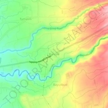 Mappa topografica Banilad, altitudine, rilievo