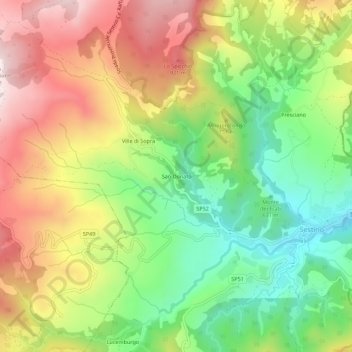 Mappa topografica San Donato, altitudine, rilievo