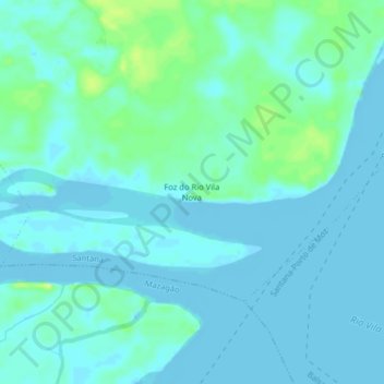 Mappa topografica Foz do Rio Vila Nova, altitudine, rilievo