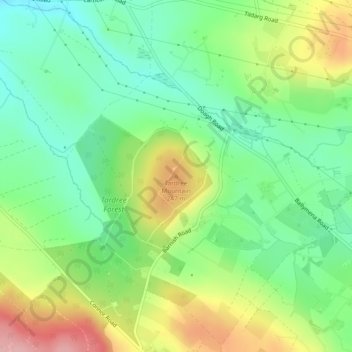 Mappa topografica Tardree Mountain, altitudine, rilievo