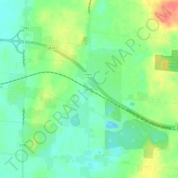 Mappa topografica Custer, altitudine, rilievo