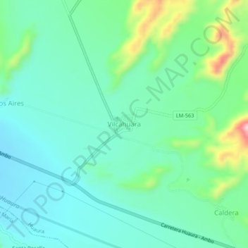 Mappa topografica Vilcahuara, altitudine, rilievo
