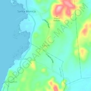 Mappa topografica Bailan, altitudine, rilievo