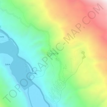 Mappa topografica Dankhar, altitudine, rilievo