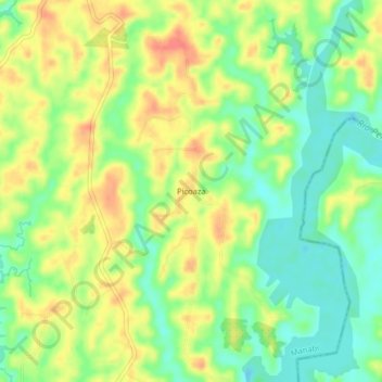 Mappa topografica Picoaza, altitudine, rilievo