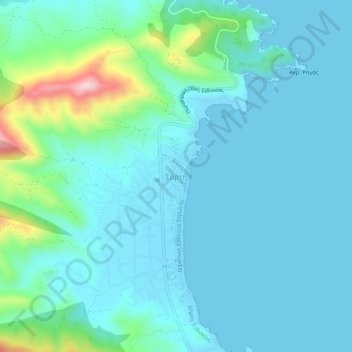 Mappa topografica Sarti, altitudine, rilievo