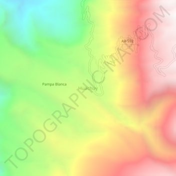 Mappa topografica Huachuy, altitudine, rilievo