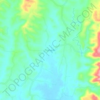 Mappa topografica Tomado, altitudine, rilievo