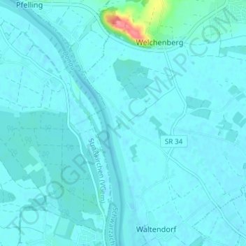 Mappa topografica Alkofen, altitudine, rilievo