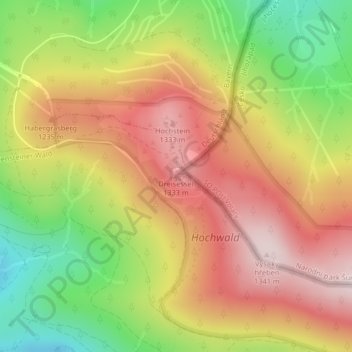 Mappa topografica Dreisessel, altitudine, rilievo
