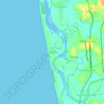Mappa topografica Sasihitlu, altitudine, rilievo