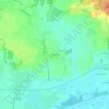 Mappa topografica Les Braudières, altitudine, rilievo