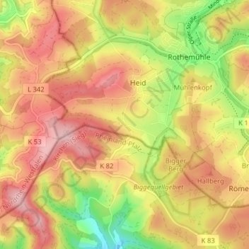 Mappa topografica Trömbach, altitudine, rilievo