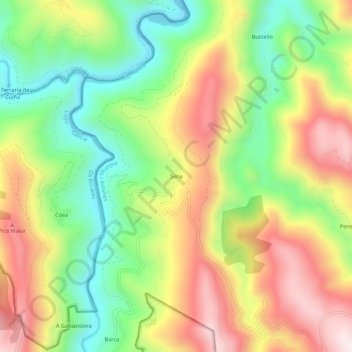 Mappa topografica Sena, altitudine, rilievo