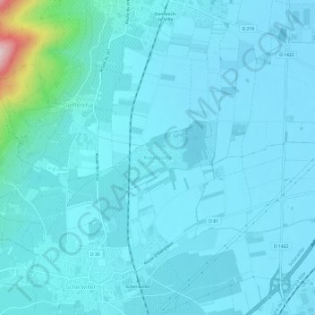 Mappa topografica Kientzville, altitudine, rilievo