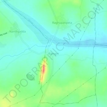 Mappa topografica Ramgiri, altitudine, rilievo