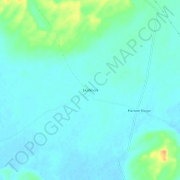 Mappa topografica Ekalkhori, altitudine, rilievo