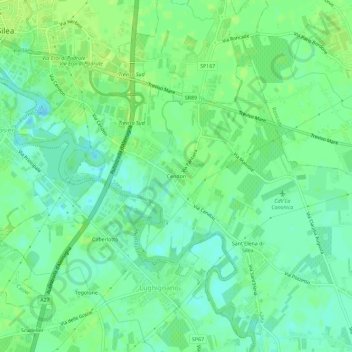 Mappa topografica Cendon, altitudine, rilievo