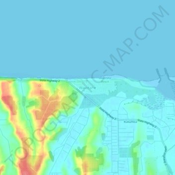 Mappa topografica Waiotahe, altitudine, rilievo