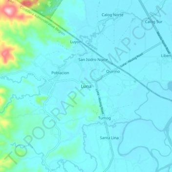Mappa topografica Luna, altitudine, rilievo
