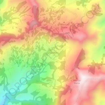 Mappa topografica Santa Rosa, altitudine, rilievo
