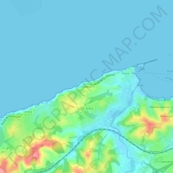 Mappa topografica Erlaitza, altitudine, rilievo