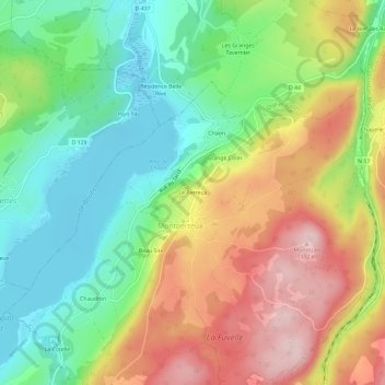 Mappa topografica Le Perreux, altitudine, rilievo