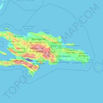 Mappa topografica Monseñor Nouel, altitudine, rilievo