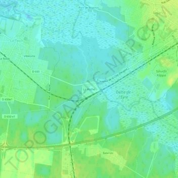 Mappa topografica La Mothe, altitudine, rilievo