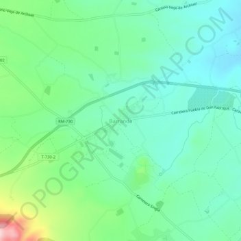 Mappa topografica Barranda, altitudine, rilievo