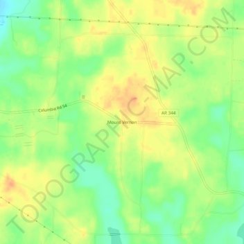 Mappa topografica Mount Vernon, altitudine, rilievo