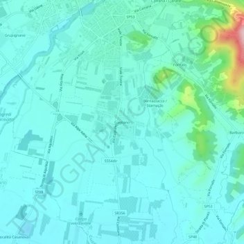 Mappa topografica Gagliano, altitudine, rilievo