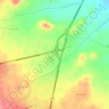 Mappa topografica Aloag Park, altitudine, rilievo